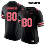 Women's NCAA Ohio State Buckeyes C.J. Saunders #80 College Stitched Authentic Nike Red Number Black Football Jersey EU20L30XT